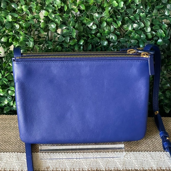 Celine Triple Zip Crossbody Bag Bright Blue Authentic - Picture 3 of 7